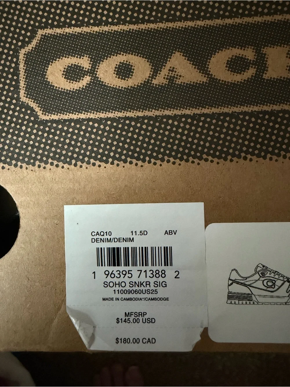 Coach Men's Blue Low-Top Sneakers Size 11.5